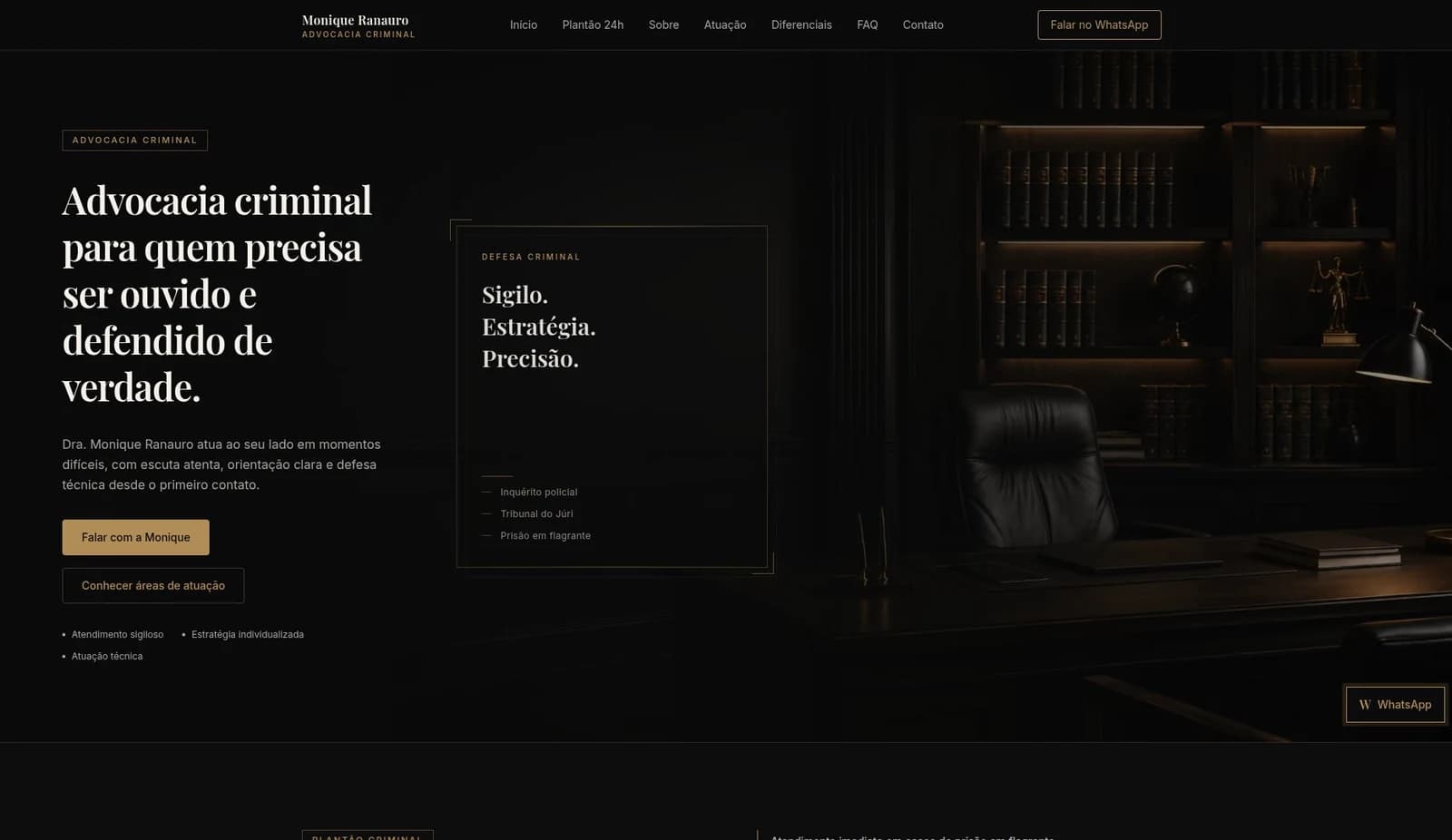 Screenshot do projeto Site Monique Ranauro
